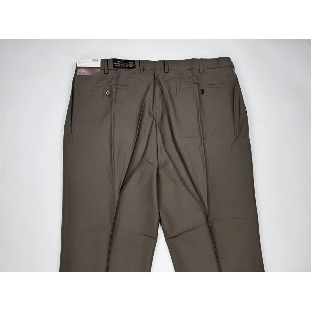 Louis Raphael Luxe Mario Pleated Wool Pant Mens 44 x32 NWT Extended Waist Pocket